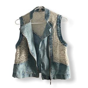 Urban Outfitters Lace Jean Vest